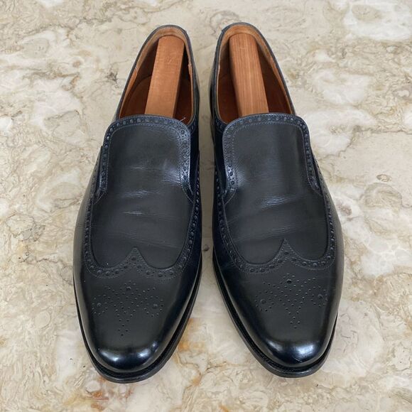 Peal & Co. For Brooks Brothers Slip On Wingtip Leather Shoes - Size 13D - Picture 2 of 14